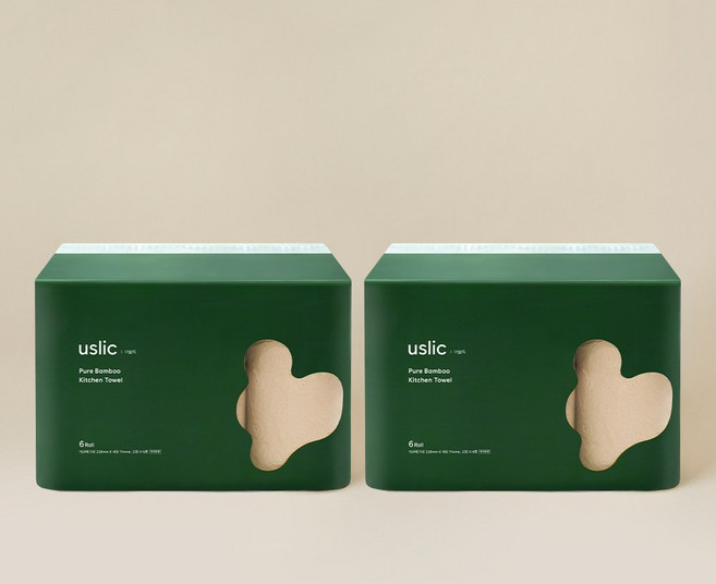 어슬릭 대나무 키친타올 두꺼운 무표백 먼지없는 대용량, 12개, 150매