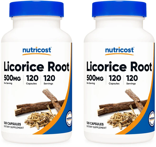 뉴트리코스트 리코라이스 뿌리 (감초) 500mg 120캡슐 2병, 2개, 120정 - 쿠팡