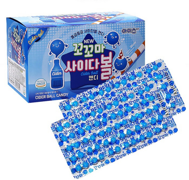 꼬꼬마 사이다볼 캔디 추억의 문방구 간식 불량식품, 10g, 10개