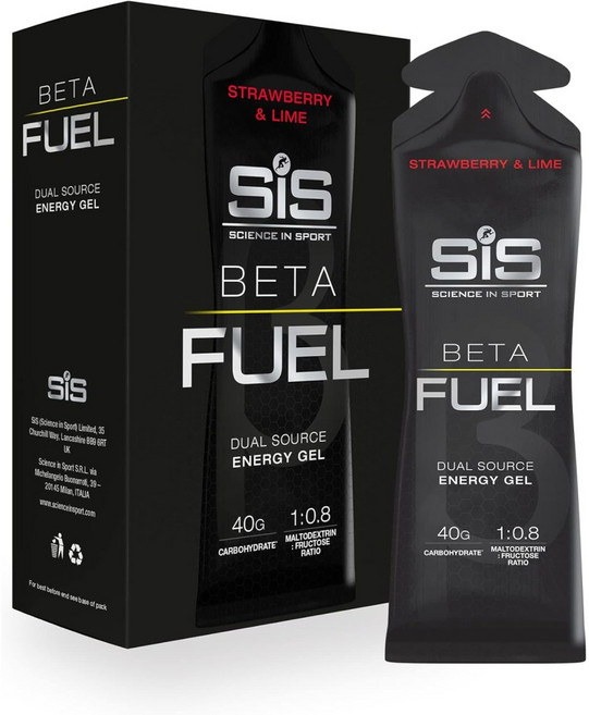 SiS Beta Fuel 듀얼 소스 에너지 젤 딸기 라임 60ml 6팩