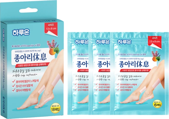 하루온 종아리 휴식 쿨링시트 패치, 18매입, 1개 - 쿠팡