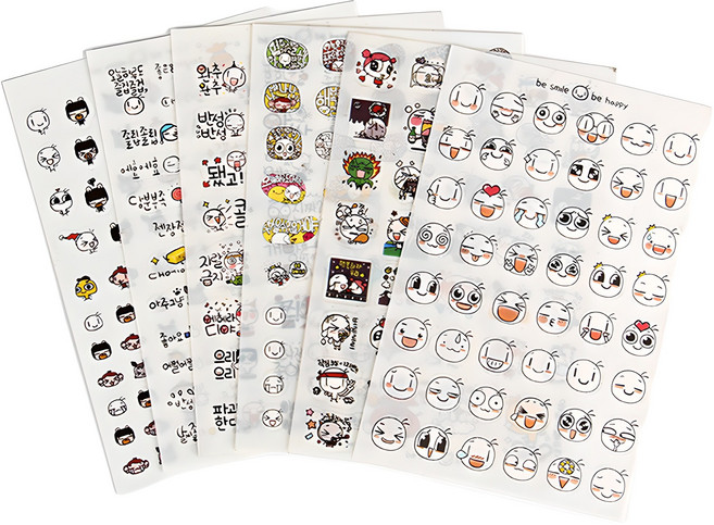 타이탄 감성 다꾸 스티커 6종 세트, 초귀여운 표정, 4세트