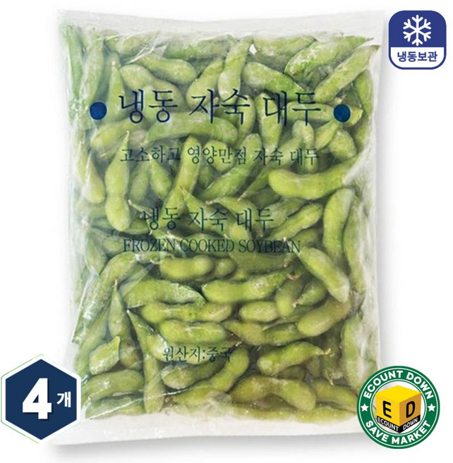 냉동 자숙 대두 콩, 450g, 4개