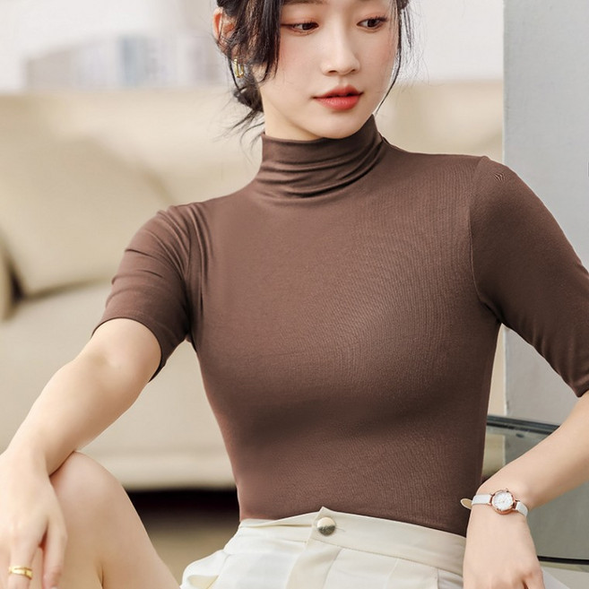 로미홀리 솔리드 모달 폴라 반팔목티 반목티 SH279