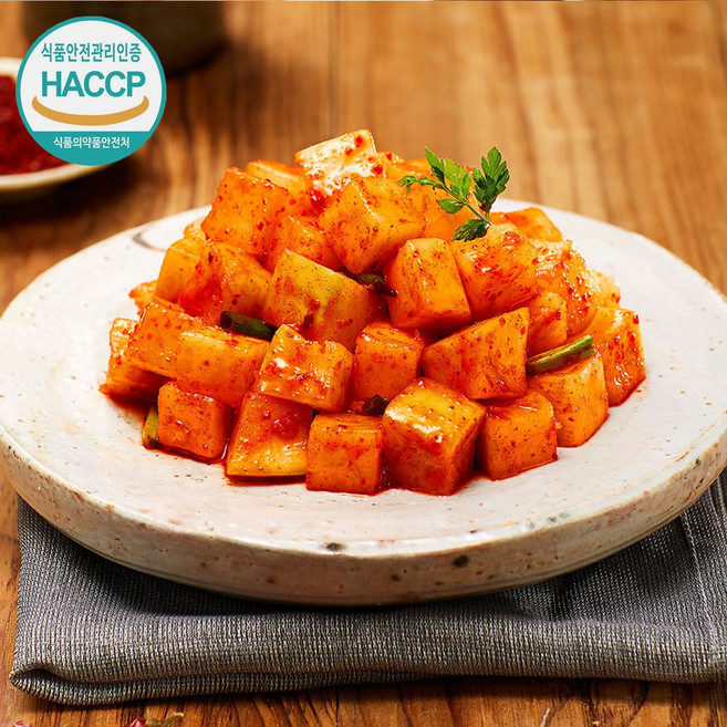 자연락 전라도 깍두기 당일생산발송 국산재료 HACCP 저염 남도김치, 4kg, 1개