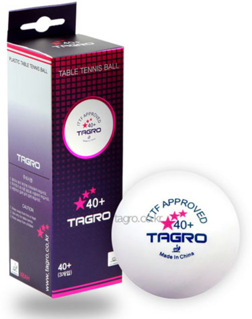 타그로 - ABS 40+시합구/3입/탁구/탁구공/플라스틱공/경기용, 1박스