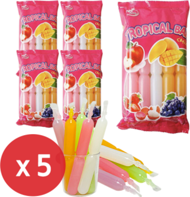 트로피칼바 믹스 아이스바 젤리 (10개입) 450ml x 5팩, 1개, 5g