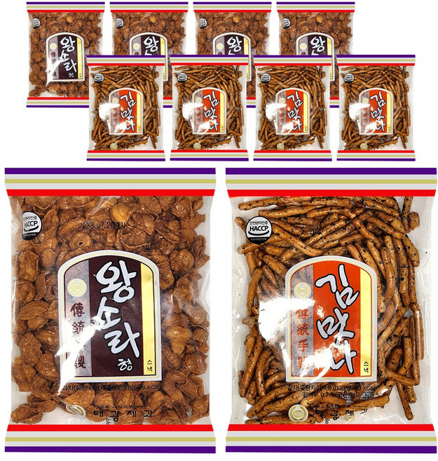 옛날과자 태광제과 왕소라 5개+김맛나 5개, 10개, 135g