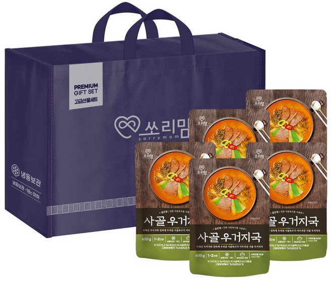 쏘리맘 사골우거지국5팩 600g 선물 세트, 5개