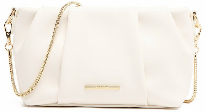 MICOCAH皺褶水餃包 經典時尚宴會包 復古雲朵包 單肩斜挎包 台灣發貨, 純潔白