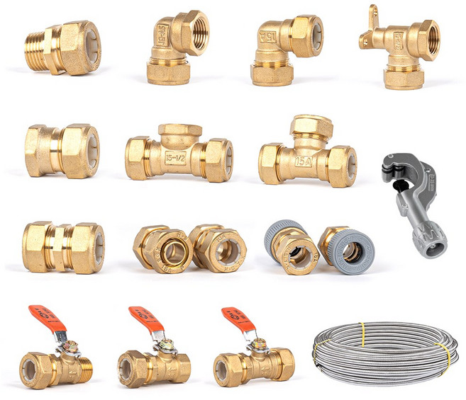 클린 스텐주름관 수도배관자재 보일러부속 난방 설비 부품, 1개