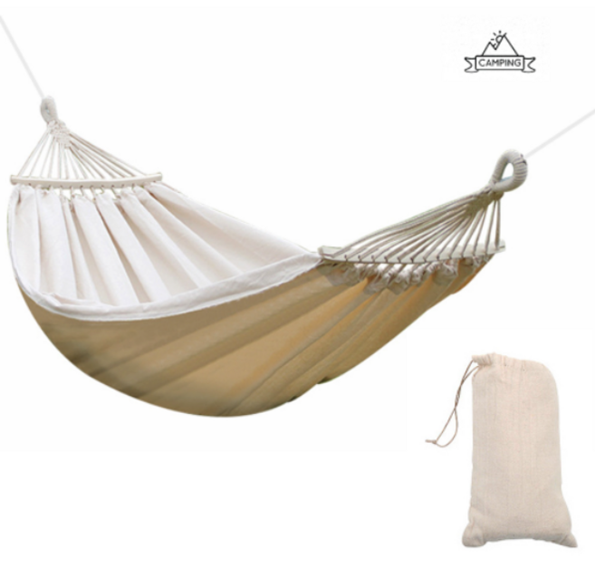 낭만캠핑 캔버스 우드바 해먹 일반 와이드형 감성 캠핑, 캔버스해먹 1인용