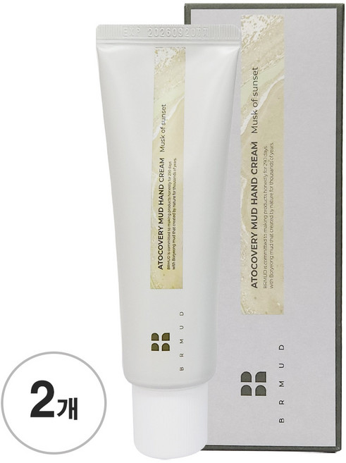비알머드 아토커버리 머드 핸드크림 머스크 오브 선셋, 50ml, 2개