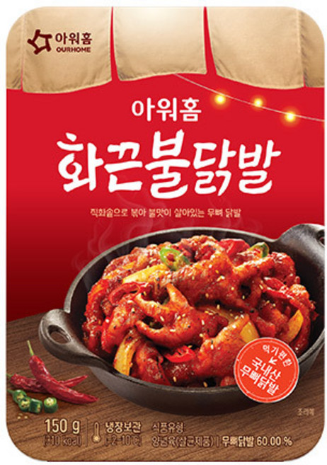 냉장 아워홈 화끈불닭발 150g, 1개
