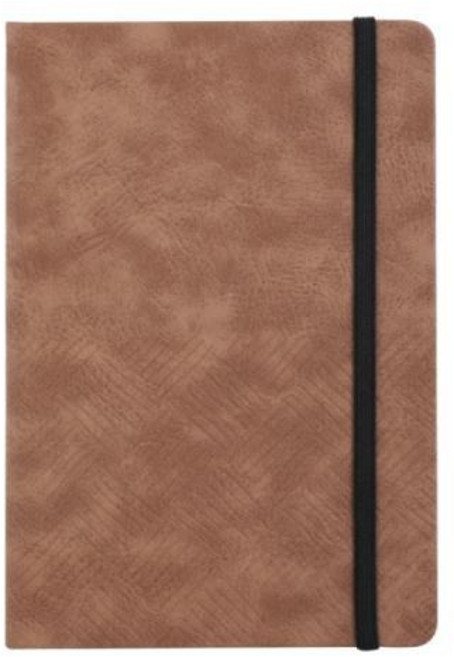 DELI) EN123L 가죽커버 다이어리A5(80매) 1권, 브라운