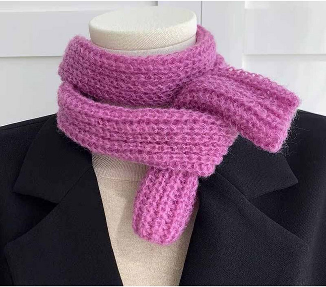 겨울 여성용 니트 목도리 여성 짧은 부드러운 실 장식용 원통형 니트 머플러 LT