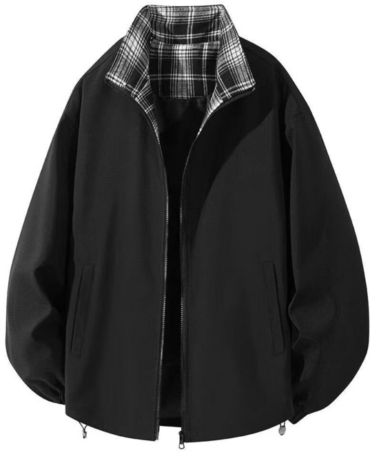 남녀공용 빈티지 스탠드넥 자켓 캐주얼 봄 가을용 항공점퍼 루즈핏 바람막이 트렌치 코트 ZZQ