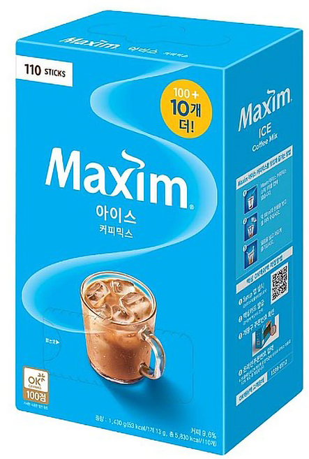 맥심 아이스 커피믹스, 4개, 110개입, 13g