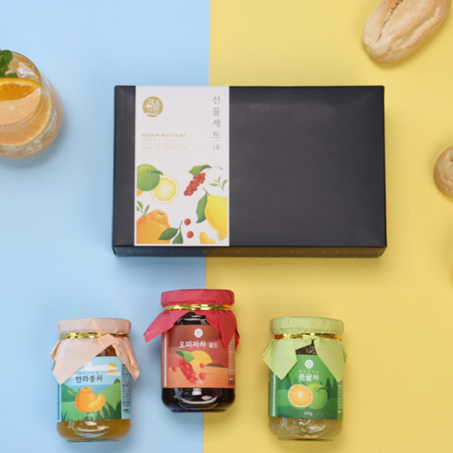 제주앤팜 액상차 3종 한라봉+풋귤+오미자 티세트 제주 기념품 명절 설 선물, 3개