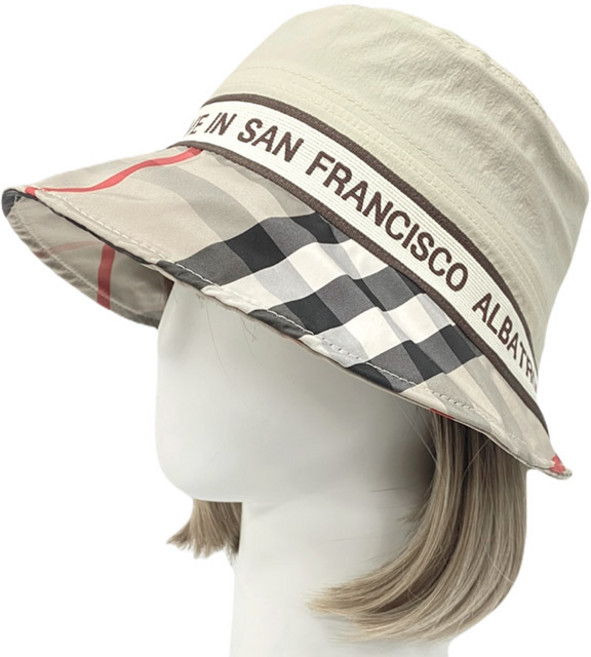 엄마짱 MHS_8721_레터링 왕체크 밴딩골프벙거지 / 중년여성모자 여성봄여름벙거지 봄가을모자 여성골프벙거지 봄여름버킷햇 가을겨울패딩벙거지 4050여성 여성겨울골프 패딩골프모자