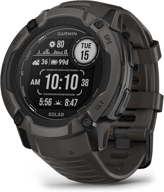 Garmin Instinct 2X Solar 택티컬 에디션 튼튼한 GPS 스마트워치 플래시라이트 탄도 계산기 태양광 충전 기능 블랙 (리퍼비시), 그래파이트 그레이