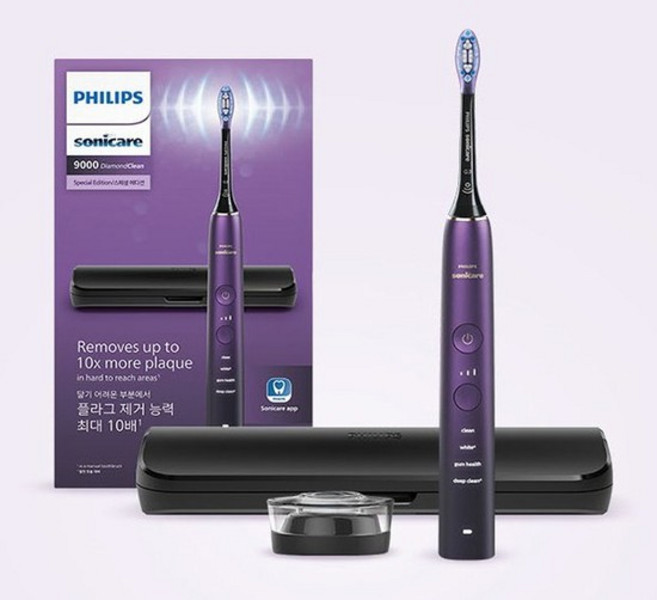 필립스 소닉케어 다이아몬드클린 9000 스페셜 에디션 전동칫솔, HX9911/74, 퍼플블랙, 1개
