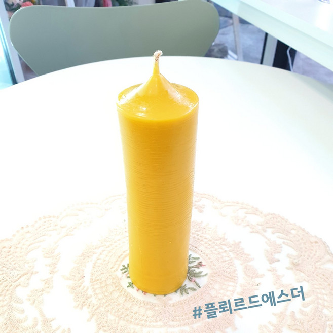 국산 양봉농가 밀랍초 큰담금초 막대초 기도초 초멍 무파라핀 핸드메이드, 1개