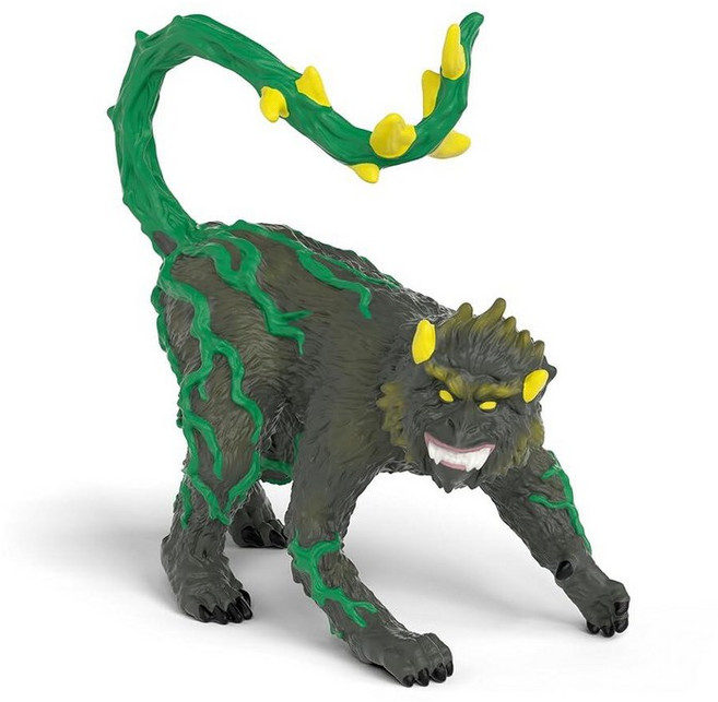 슐라이히 미국매장정품+ Schleich Eldrador Creatures - 5피스 판타지 생물 세트 얼음 늑대 용암 사냥개 바위 야수와 검 피규어 놀이 남아 및 여아용 동물, Jungle Chimpanzee.