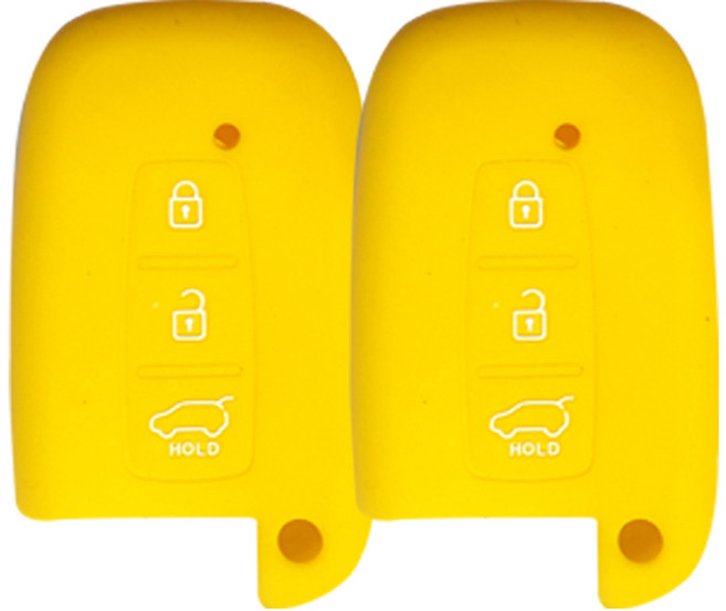 기아 올뉴모닝 레이 구형 (호환가능) 3버튼 실리콘 스마트키케이스 1+1, 옐로우, 2개