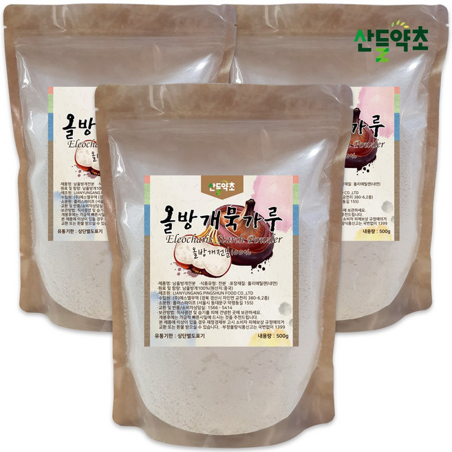 100% 올방개묵가루 500g 올방개전분 묵재료, 3개