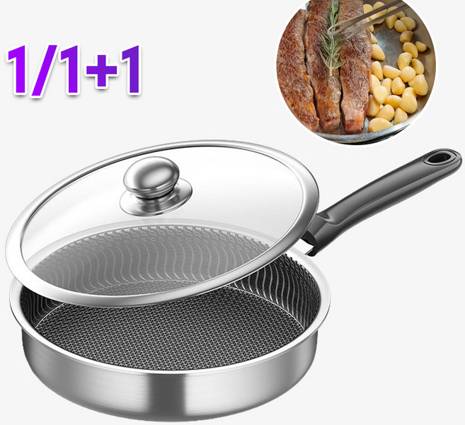 독일 스텐 무코팅 프라이팬 쿡셀 후라이팬 냄비세트 팬케이크 프라이팬, 뚜껑나사