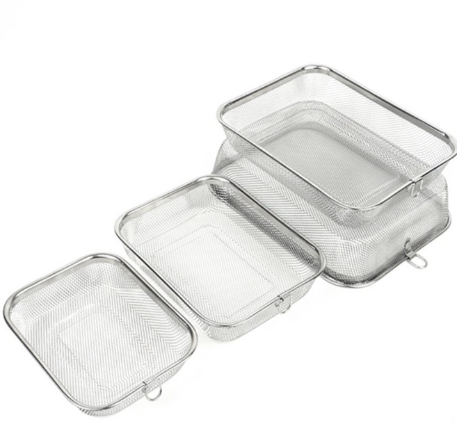 우우상사 스텐 채반 사각 바구니 스텐야채거름망, 대