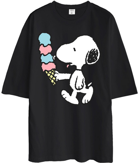 문컬렉션 피너츠 정품 스누피 오버핏 반팔 티셔츠 소프트콘 남녀공용 캐릭터 반팔티
