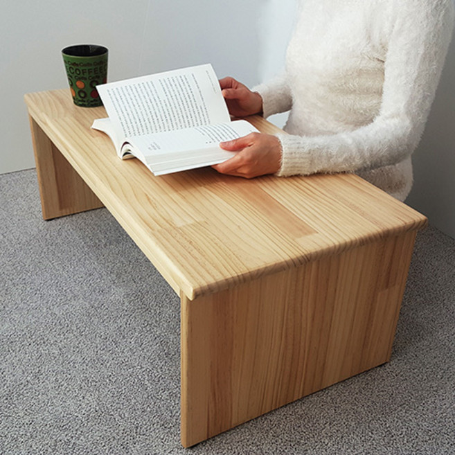 림스우드 접이식 좌식책상 800 900 앉은뱅이책상 원목좌식책상 노트북책상 낮은책상 1인용 좌식책상, 원목의 내추럴 색상