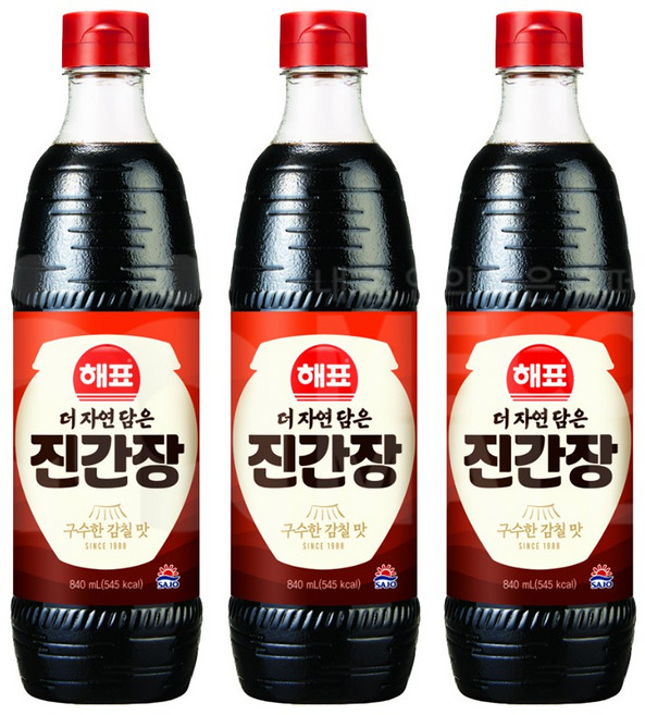 사조해표 더 자연 담은 진간장, 840ml, 3개