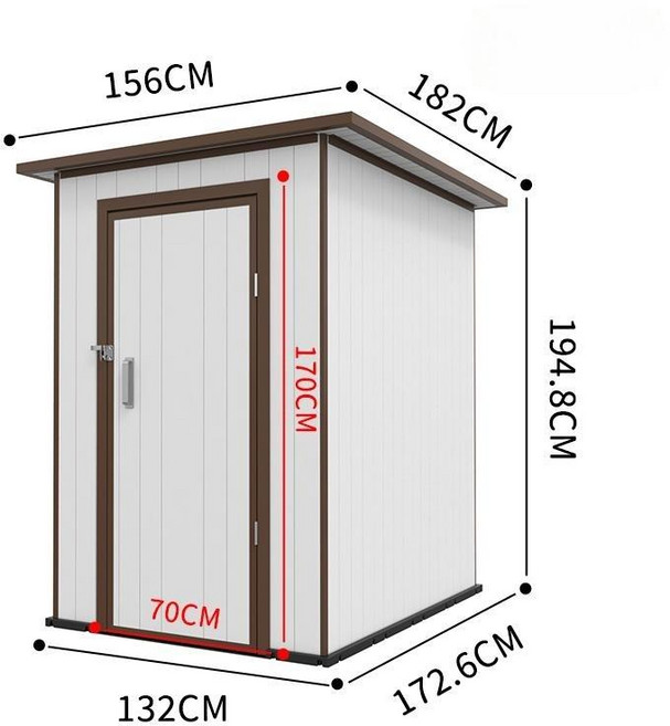 야외 농막 조립식창고 농기구보관함 정원 간이 농가 수납함 옥상 마당 수납 이동식 소형 창고, 중형(플라스틱 바닥 포함)