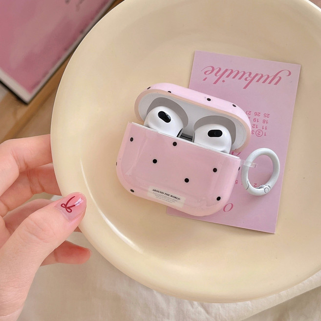 걸스코코 미니도트 에어팟케이스 땡땡이 도트 파스텔 러블리 에어팟 케이스, 1개, 핑크, 프로2