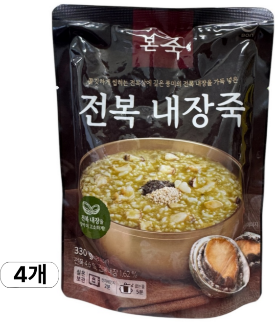본죽 전복내장죽 330g, 4개