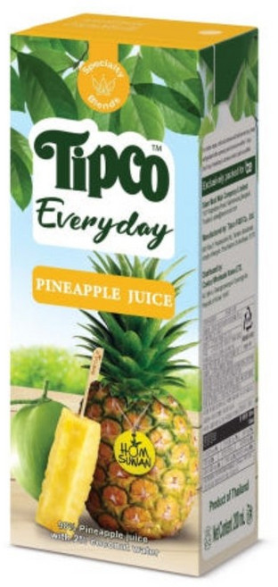 TIPCO 파인애플 착즙 주스, 11개, 200ml