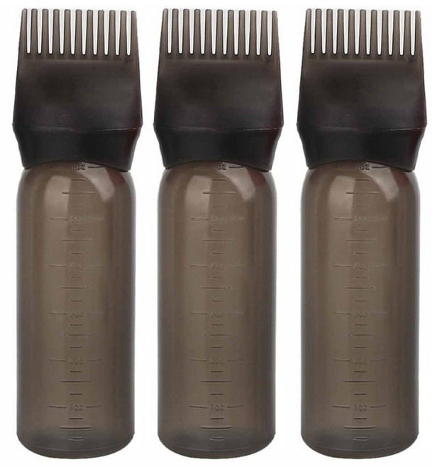 브러시 일체형 염색약통 177ml, 3개입, 블랙