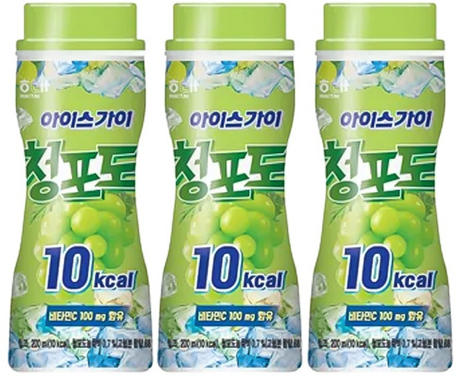 해태 아이스가이 청포도 10개, 1세트, 200ml