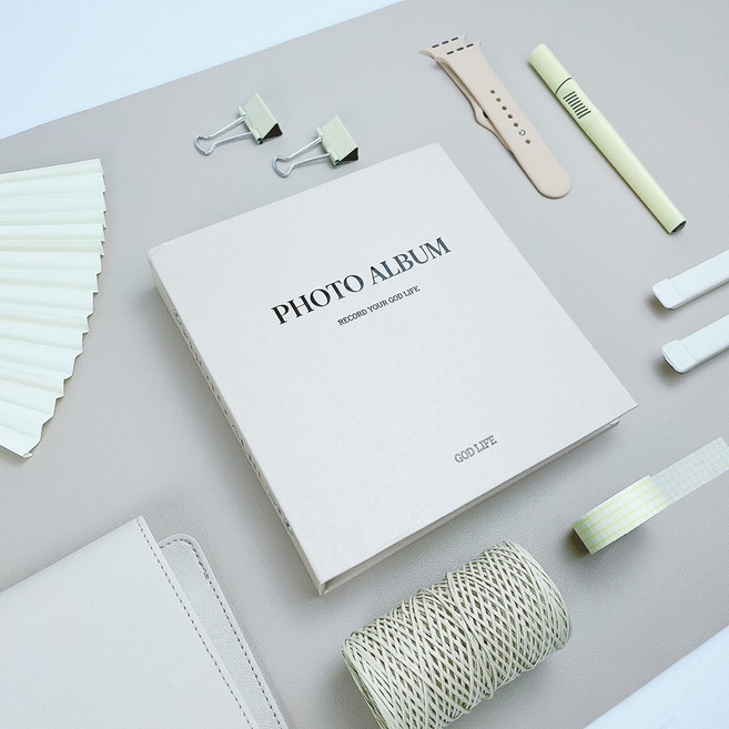 갓라이프 바인더 접착식 포토 사진 앨범, 샌드 베이지 25매