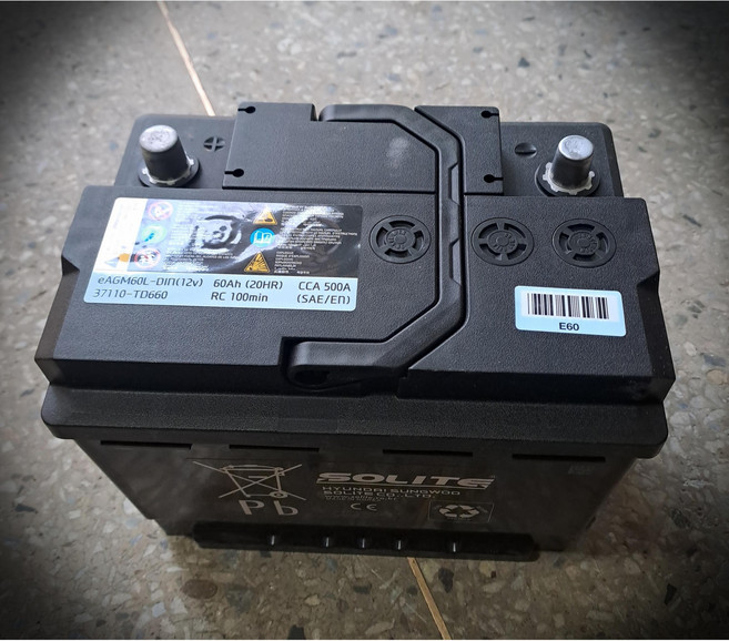 순정품 eAGM60L 시동용 보조배터리 EV5 EV6 전기차 보조배터 37110TD660(파손무책상품), 1개, EV5 EV6  eAGM60L