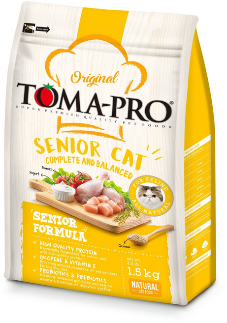 TOMA-PRO 優格高齡貓 高纖低脂 貓糧, 1.5kg, 1個, 雞肉+米飯