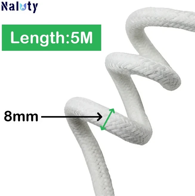 급수장치 4/5/6/8mm 자체 급수 목화 심지 코드 화분에 식물 냄비 느린 릴리스 정원 물방울 관개 시스템, 01 Length 5m   DIA 8mm, 1개