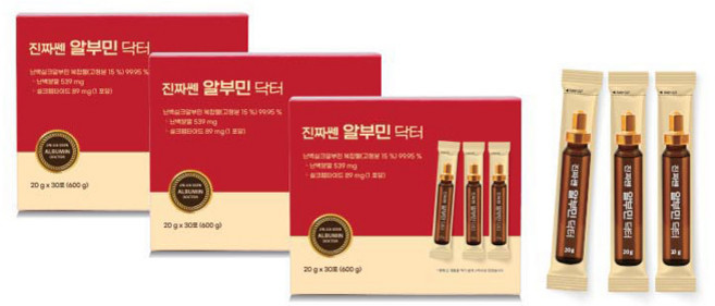 [TV홈쇼핑정품] 이용식 진짜쎈 알부민 닥터 스틱타입 식약처인증, 90개, 20g