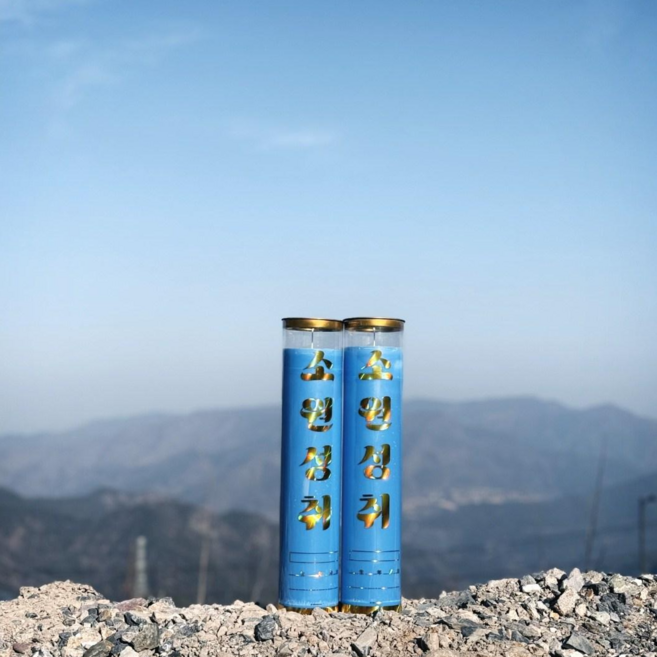 마라니 소원성취 식물성 15일초 천연팜유 법당초 기도초 신당초 불교용품 무속용품, 2개, 파랑