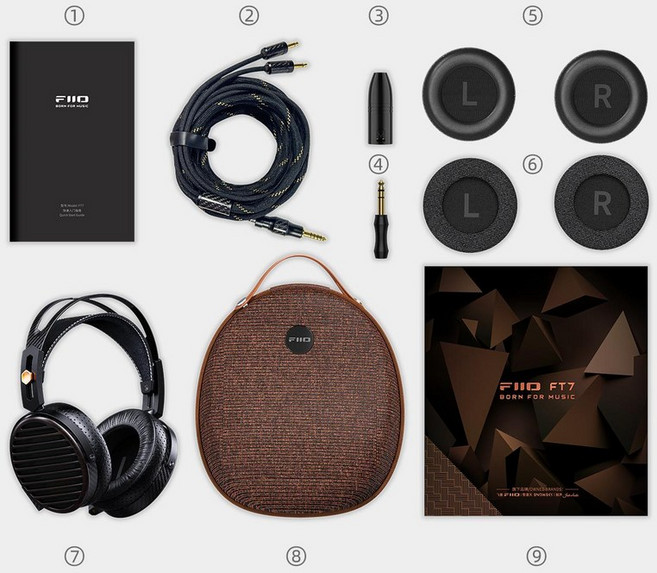 피오 FiiO FT7 케이블 판매점에서 고음질 오픈형 평판형 헤드셋 고해상도, 기본 색상
