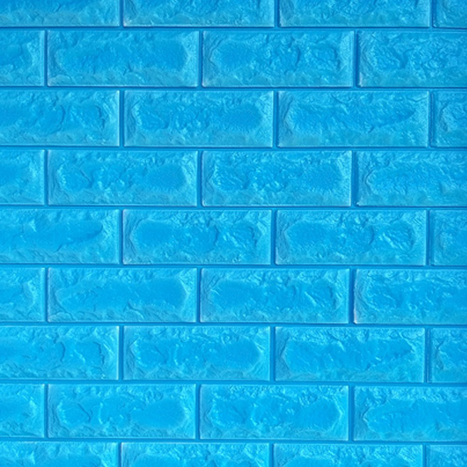 쿠셔니 폼블럭 폼벽지 셀프인테리어 붙이는 스티커 접착식벽지 시트지, 라이크블루, 1개