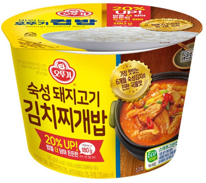 오뚜기 컵밥 원조맛집김치찌개밥 310G, 6개